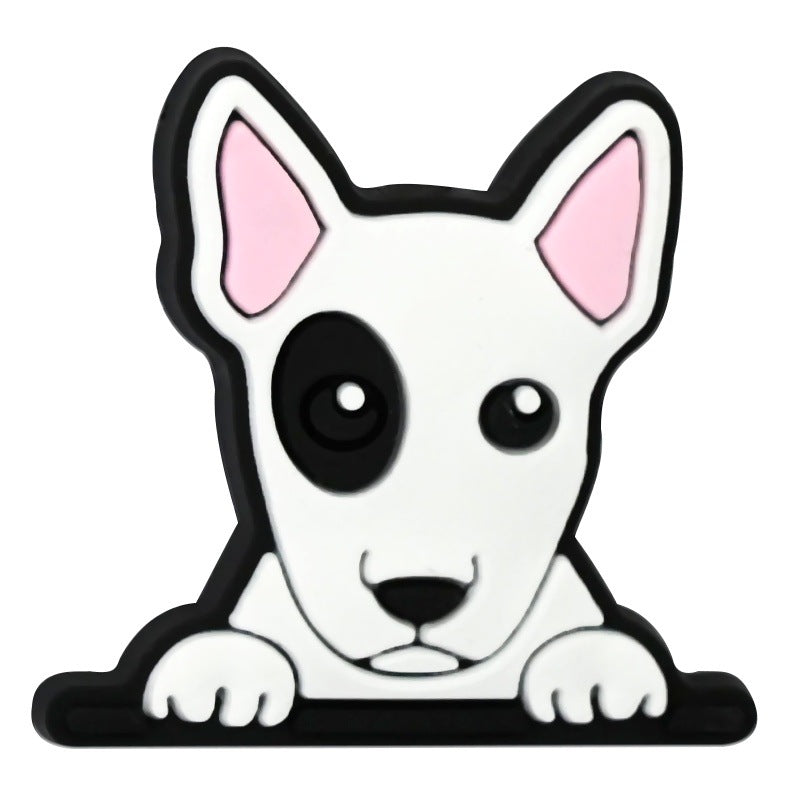 Wholesale  Random 100pcs/pack Cute Cartoon Dog Decorative Soft Rubber Double-Sided Beads